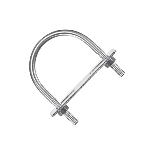 MACHSWON Round U-Bolt,1 Set 304 Stainless Steel M8 U Bolts 60mm(2.36") Inner Width 87mm Length with Nuts and Frame Plate for Automobiles Boat Trailer