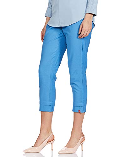 Image of BIBA WOMEN SOLID NARROW BOTTOM WEAR(BOTTOM W14918 PARISIAN BLUE M)