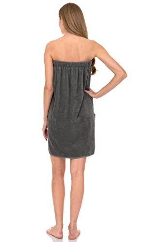 Image of TowelSelections Womens Shower Wrap Adjustable Cotton Terry Cloth Gym Cover Up with Snaps