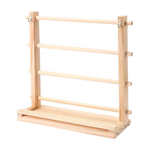 Étagère de Rangement pour Rubans, Support Bois pour Bobines de Laine et Tulle