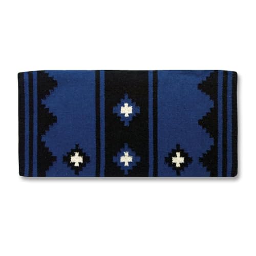 Mayatex Apache Acrylic Blend 36x34 Saddle Blanket Royal/Black/White 36in x 34in