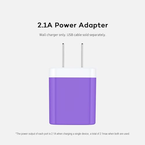 Image of 2Pcs USB Wall Charger, AILKIN USB Plug Home Travel Power AC Adapter Block | Charging Brick for iPhone, Google Pixel, Samsung Galaxy, HTC, LG, Motorola Cell Phone Quick Charge Base USBA Adaptive