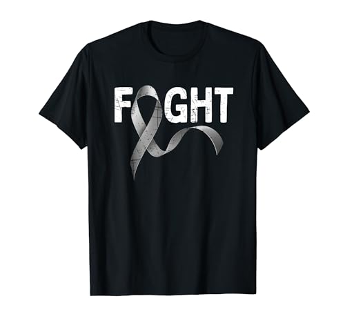 Fight Brain Cancer Awareness Gray Ribbon Vintage T-Shirt
