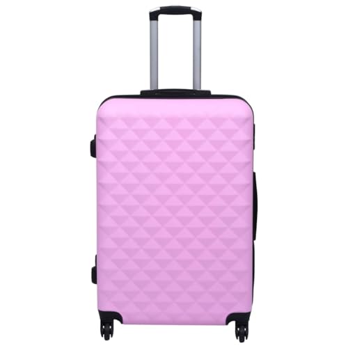 SKM Hardcase Trolley Set 2 pcs Pink ABS,Pink (Weight 14KG)2