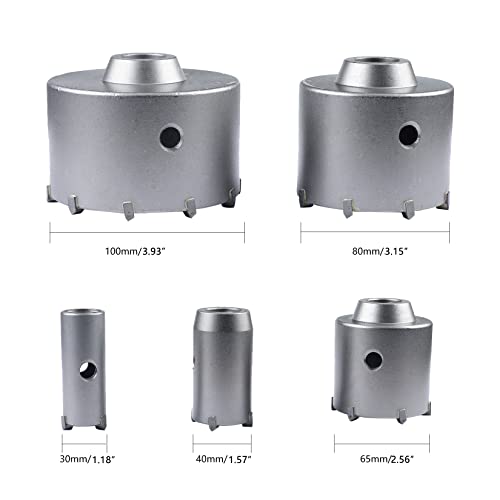 Rviqi 9Pcs Concrete Hole Saw Set,Tungsten Steel Sds Plus Shank Masonry Wall Hole Opening Drill Bits For Brick, Concrete, Cement Stone #TOP1