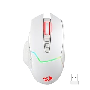 Redragon M690 PRO Wireless Gaming Mouse, 8000 DPI Wired/Wireless Gamer Mouse w/Rapid Fire Key, 8 Macro Buttons, Ergonomic Design for PC/Mac/Laptop, White