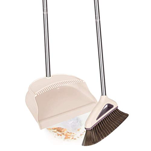 Besen- und Kehrschaufel-Set, Lobby-Besen mit langem Stiel, selbstreinigend mit Kehrschaufelzähnen, ideal für den Einsatz zu Hause, in der Küche und im Büro – Bild 4