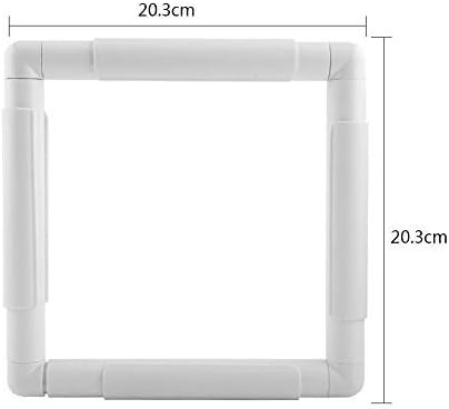 Embroidery Frame Plastic Cross Stitch Frame Square Rectangle Plastic Clip Frame for Embroidery Cross Stitch Quilting Needlepoint Tool(20.3*20.3cm) - Image 3