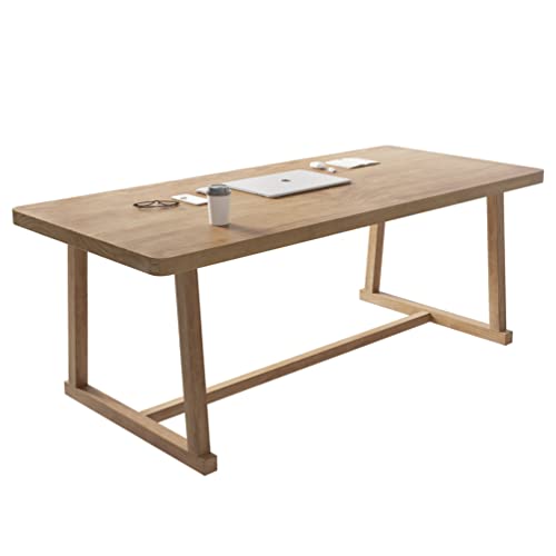 SMTMFURT Modern Solid Wood Desk Sturdy Writing Computer Desk Long Table Thick 55 inch for Home Office SMTMFURT Modern Solid Wood Desk Sturdy Writing Computer Desk Long Table Thick 55 inch for Home Office