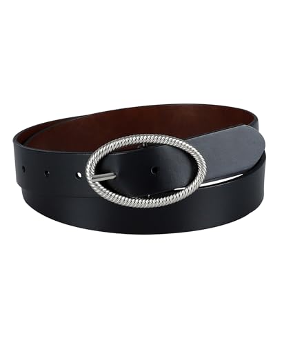 Levi's Women's Two-in-One Reversible Twisted Centerbar Casual Leather Jean Belt Flip-to-Reverse Buckle