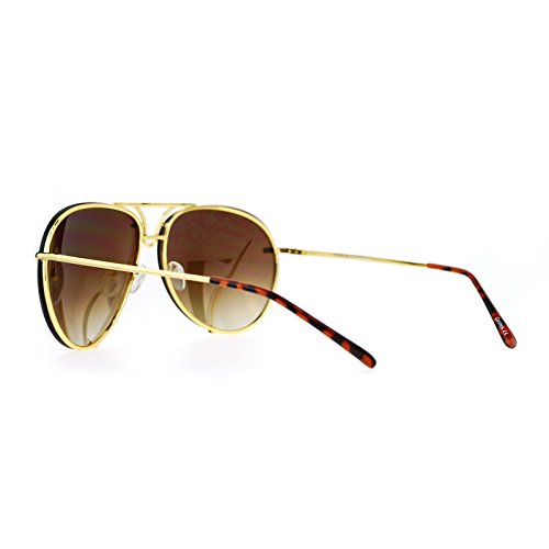 JuicyOrange Oversized Round Aviator Sunglasses Mirror Lens Metal Rims in Back Spring Hinge3