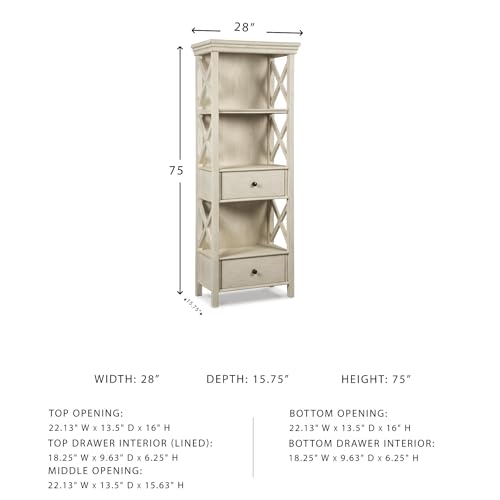 Image of Signature Design by Ashley Bolanburg Display Cabinet Bookcase, Tall White