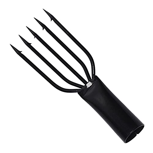 Qoyapow Fish Spear Frog Spear Fishing Harpoon Barbed Stainless Steel 5 Prong Tine Fishing Gaff 5 Prong Spearhead Fork Harpoon Fishing Gig Gaff Hook Screw for Hunting Fish Frog in Pond River Lake etc