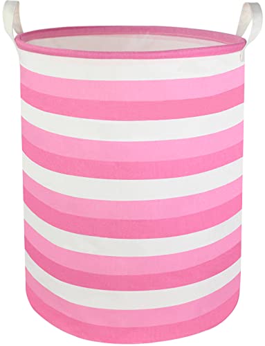 Image of CLOCOR Pink Laundry Basket,Baby Girl Clothes Hamper for Nursery,Collapsible Toy Storage Bin with Handles, Room Decor,Waterproof Storage Basket(Pink Hamper)