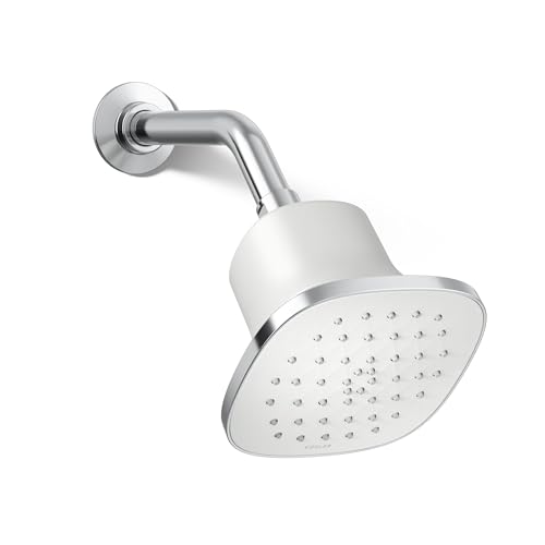 KOHLER 37722-G-CP Cinq Square Single-Function Filtered Showerhead, Five-Layer Filtration, 1.75 GPM, Contemporary Design, Easy to Clean, Polished Chrome