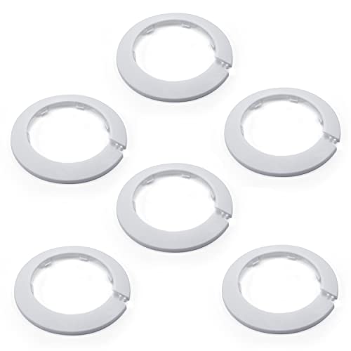 MroMax 6 pezzi 90 mm Flangia da parete in plastica per radiatore dell'acqua e tubi di colore bianco