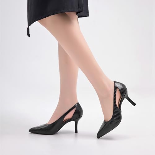 Image of Women's Pumps Pointed Toe Pump Shoes Kitten Heel Comfort Cut Out Dress Shoes for Office Wedding Party Dressy Casual, US Size 5-11