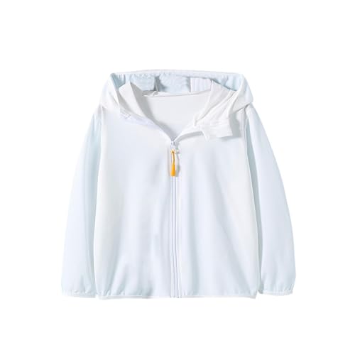 Girls Lightweight Sun Protection Jacket Loose Zip Up Long Sleeve Kids Cute Hoodies Cardigan 5-11Y