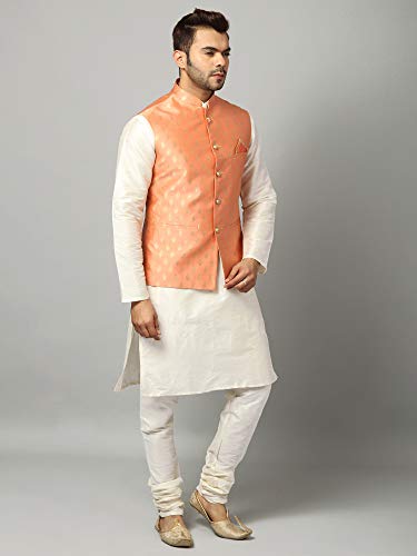 Image of Uri and MacKenzie Men's Silk Blend Kurta Pajama with Designer Ethnic Nehru Jacket /Modi Jacket