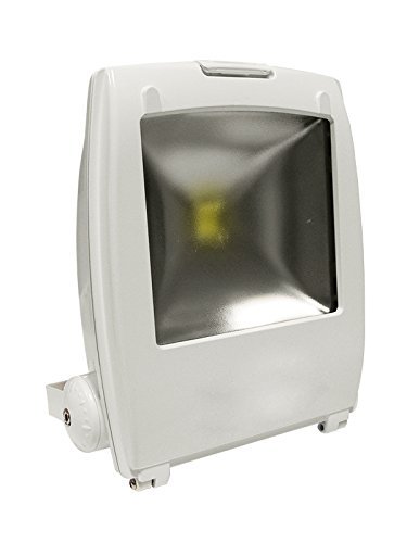 Faro LED blanco foco exterior IP65 – 50 W rendimiento 250 W – 4000 lúmenes luz cálida 2700 ° K – acabado con pintura en polvo epoxi