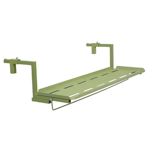 ZENSTYW Hängetisch Für Balkongeländer,Balkontisch Zum Einhängen Aus Metall,Einstellbar,Balkon Tisch Zum Einhängen,Für Terrasse Garten Balkonhängetisch(Green,60cm/23.6in)