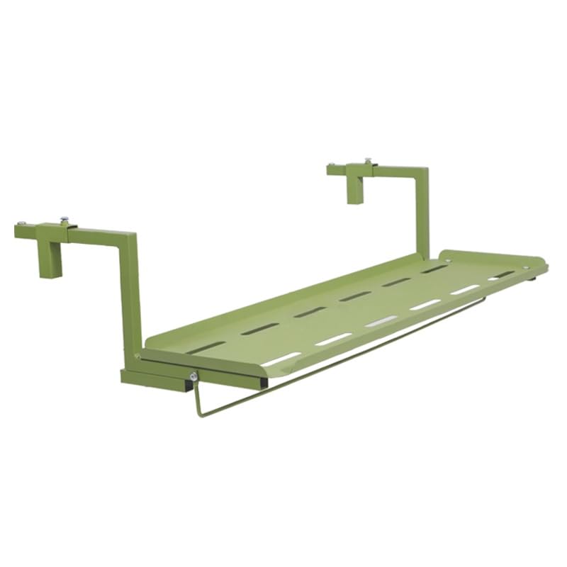 Escritorio colgante de metal para patio y balcón con soporte de plantas