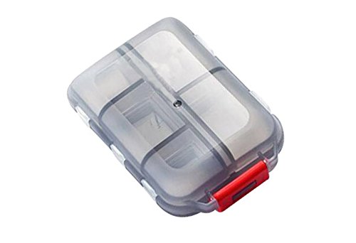 SeWell Apparel Travel 10 Slot Vitamin Medicine Pill Box Case Holder Daily Tablet Holder Storage Dispenser Organizer Container (Gray)