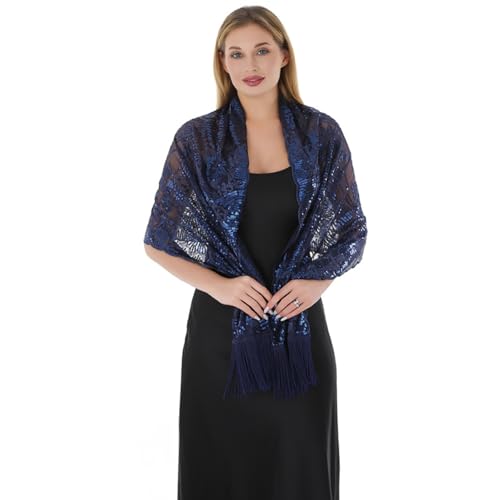 Sequin Lace Shawl Wrap for Women Floral Evening Party Formal Shawls Dressy Cover Up Girls Wraps Wedding3