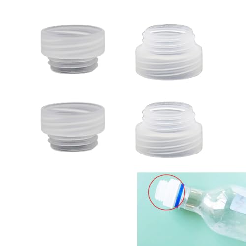 NentMent 4 Pack Spring Water Bottle Thread Changer to Soda Bottle Caps Adapter Converter for Bottle Cap Sprinkler Pet Shower Attachment Sprayer Head Dog Water Dispenser