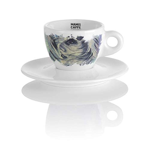 Mamis Caffè Alessia - Kaffeetasse - Porzellantasse - Dickwandige Cappuccinotasse - Kaffeetasse im italienischen Stil - Handgefertigte Tasse - Ideal für heiße & kalte Getränke - 140 ml Cover