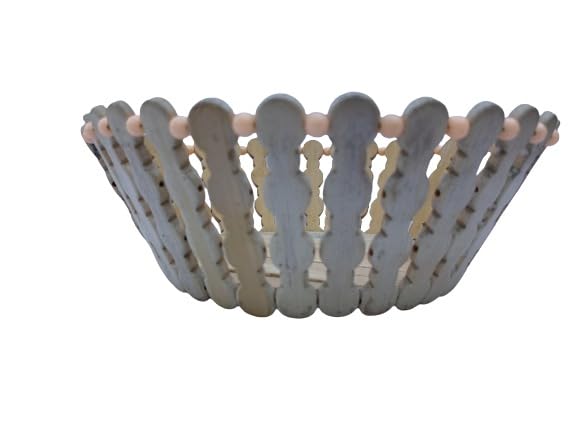 UMAR HANDICRAFTSWooden Basket Handmade Fruit And Vegetable Basket Storage Flower Basket Multi-Functional Basket