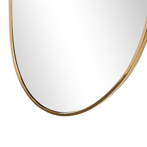 Deco 79 Metal Room Wall Mirror Oval Entryway Mirror, Wall Mounted Mirror 31" x 1" x 20", Gold by deco 79 - Used condition - Image 3