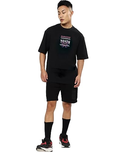 Image of Mens Oversized Printed Half Sleeve Branded Cotton T-Shirt for Mens || Back Printed t Shirts for Men || Oversized t Shirts for Men