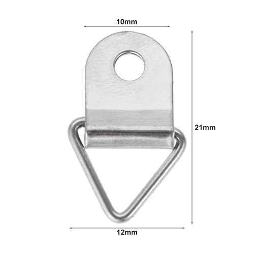 Image of dophee 50Pcs Triangle D-Ring Picture Frame Hangers with Mounting Screws for Hanging Display Paintings Clock Artwork Picture Frame Hook Photos Home Decoration - Silver