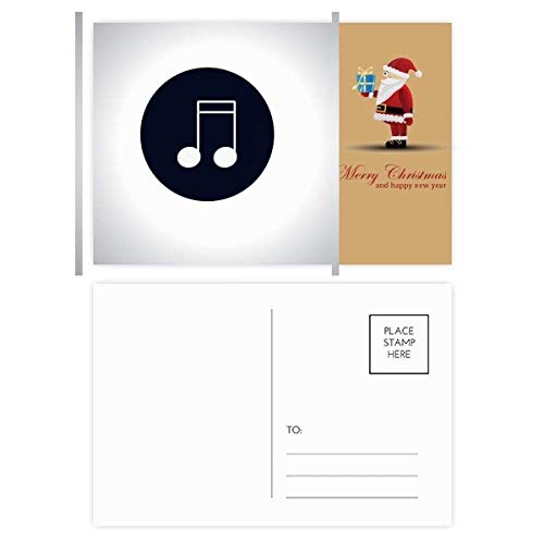 Cartes postales notes de musique et Père Noël double demi-quaver en lot de 20 pièces pour vœux