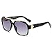 Retro Celebrity Style Flat Top Key Hole Aviator Sunglasses (Black)
