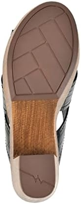 WHITE MOUNTAIN Shoes Alive Women's Platform Heel Sandal, Black/Ec-Print, 8.5 M | Image 5
