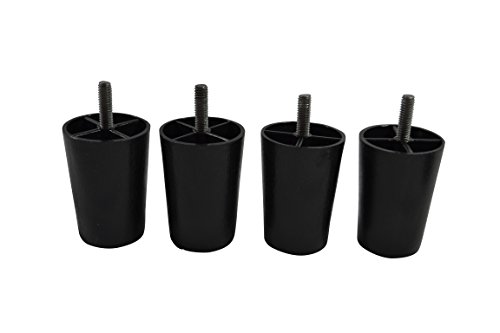 Recliner-Handles Replacement Furniture Legs 3 Inches (Set of 4) Plastic - Black