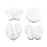E-outstanding 40pcs 3Inch White Plastic Canvas Sheets for DIY Embroidery, Yarn Crafting, Knit and Crochet Projects with Star, Square, Heart, Circle Shaped