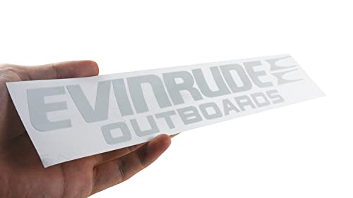 Image of 2pcs Vinyl Evinrude Outboard Graphics Decals Replacement for Boat Outboard Motor Stickers (White)