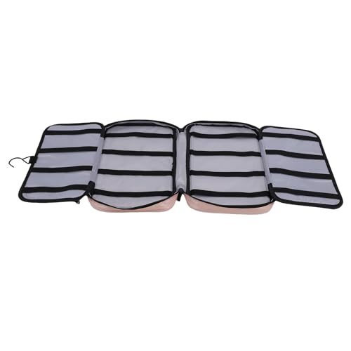 TOPINCN Bolsa de Armazenamento de Acessórios de Cabelo para Meninas Infantis, Tiaras Penduradas, Estojo de Transporte Com 4 Compartimentos e 2 Bolsos Transparentes, para Organizar
