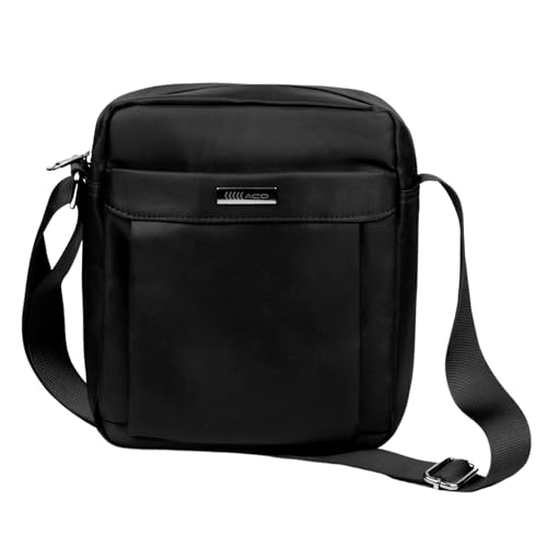 Bolsa Transversal Feminina Masculina Unissex de Ombro Crossbody Pequena Média Shouderbag Impermeável com Alça Tiracolo (Preta)