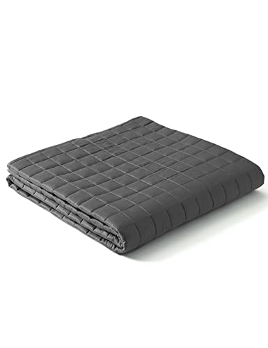 Image of YnM King Size Cooling Weighted Blanket for Adults (88x104 Inches, 15 Pounds, Dark Grey), Perfect for Hot Sleepers with Cooling Rayon /Glass Beads, Heavy Bed Blanket for Couple on Queen or King Bed