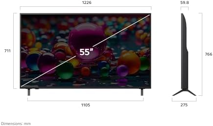 LG 55-Inch UA7000 Series 4K Smart TV - α7 AI Processor 4K, Dynamic Tone Mapping, Alexa Ready, HDR10, HGIG, ALLM, WebOS 25, Wi-Fi, Bluetooth, AI Upscaling and Sound, LG Channels (55UA7000PUB, 2025)