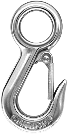 INCONTESTA 1100 lbs Work Load (0.5T) Grab Hooks, Slip Hooks, 304 Stainless Steel Swivel Eye Lifting Hook, Round Fast Eye Safety Snap Hook
