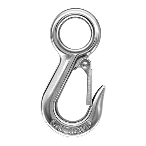 Incontesta 1100 Lbs Work Load (0.5T) Grab Hooks, Slip Hooks, 304 Stainless Steel Swivel Eye Lifting Hook, Round Fast Eye Safety Snap Hook #TOP1