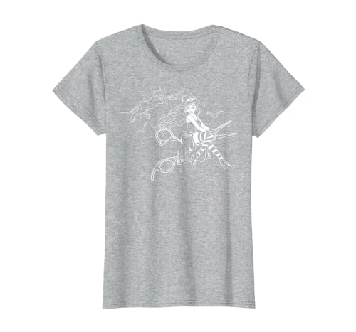 Scissors Hairdresser Witch Cute Halloween Hair Salon Team T-Shirt, Women, Heather Grey, Large