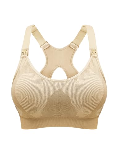 Image of HOFISH Nursing Bras for Breastfeeding, Medium Support Nursing Sports Bra Wireless Comfort Maternity Bra