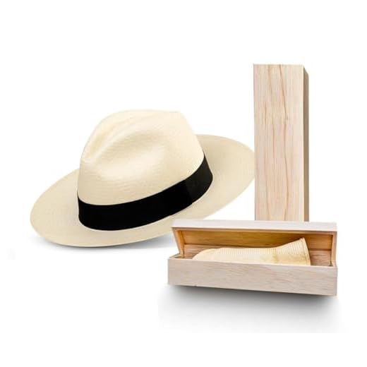 Genuine Panama|Hat Traditional Rollable|Legendary Montecristi|Fedora|Style Unisex|Handwoven + Travel Box Wood Balsa (UK, Alpha, XXL, Natural)