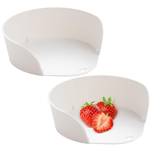 Bomefoi Cuencos de preparación de alimentos, 2 cuencos para debajo de la tabla de cortar, plato de verduras reutilizable, utensilios de cocina, recipientes de almacenamiento para el hogar, restaurante